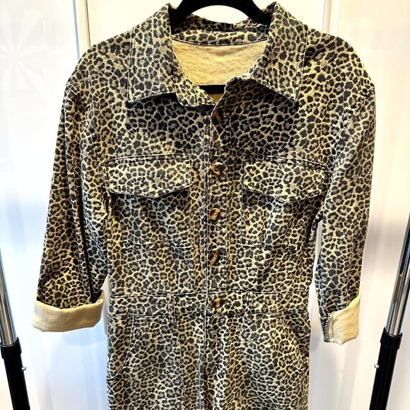 NWOT - Boii Life - Leopard Print Long Sleeve Jumpsuit - Size Medium - Picture 8 of 14